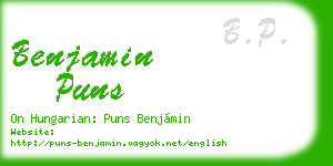 benjamin puns business card