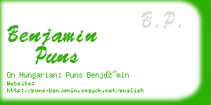 benjamin puns business card